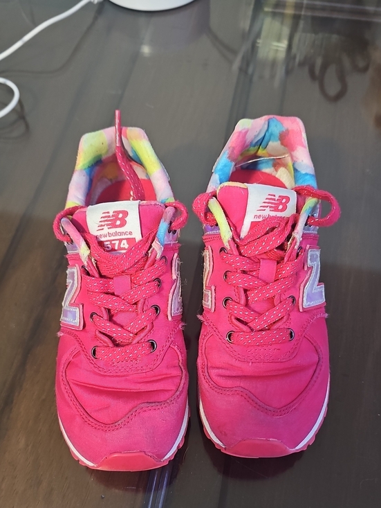 New Balance Other - New Balance Kids Hot Pink Sneakers with Rainbow Collar